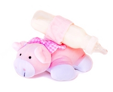 Pinky Pig Bottle Snuggler feeding time helper