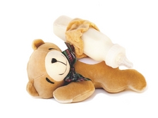 Charming Teddy Bear Bottle Snuggler feeding time helper